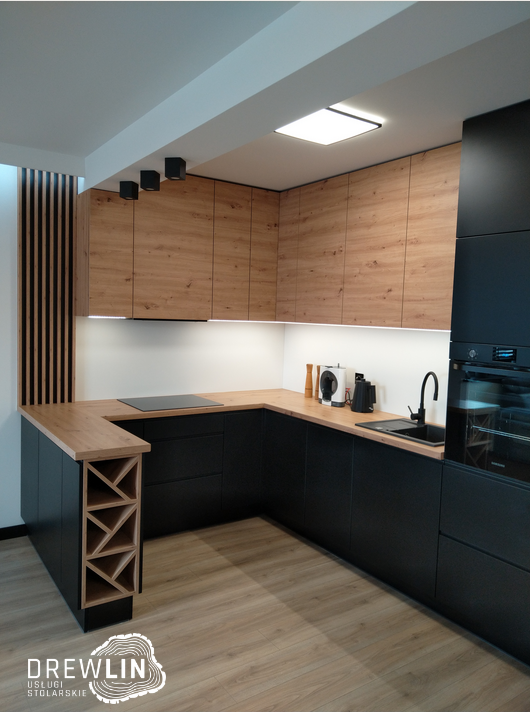Kuchnia z drewnianym blatem Drewlin